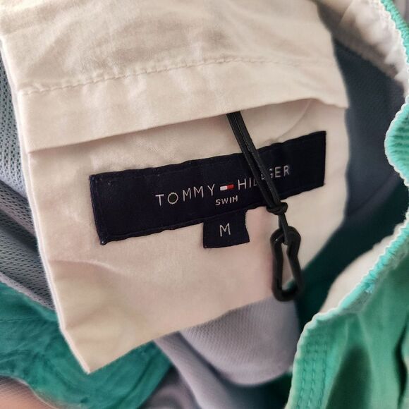 Tommy Hilfiger Swim Trunks Shorts Mens M Vintage Surfing Champion Spellout Blue - Picture 8 of 8